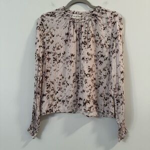 Women’s Cloth & Stone Cream and Black patterned long sleeve blouse
